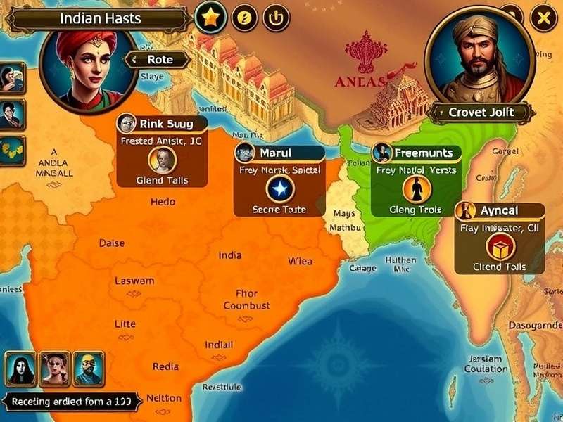 Anise Conquest Indian Realms gameplay screenshot showing strategic map view